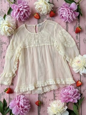 Top Shop sheer lace bohemian top